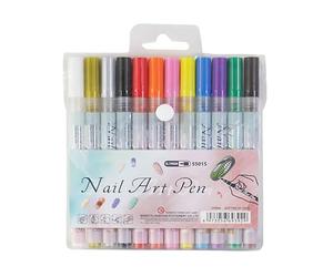 Pensas - Pennarelli gel ad asciugatura rapida di 12 colori, set di matite per con punta fine da 0,3 mm, strumenti per la scrittura delle unghie, pensieri per disegno