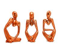 Pensatore Statua Figurine, Ornamenti Statua, Moderni Soprammobili Scultura Statua Ornamenti, Accessori Casa Arredamento, Resinoso Pensiero Statuette Design Casa, Decorazioni Casa Moderna (arancio)