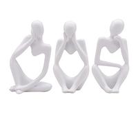 Pensatore Statua Figurine, Ornamenti Statua, Moderni Soprammobili Scultura Statua Ornamenti, Accessori Casa Arredamento, Resinoso Pensiero Statuette Design Casa, Decorazioni Casa Moderna (bianco)