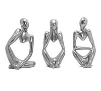 Pensatore Statua Figurine, Ornamenti Statua, Moderni Soprammobili Scultura Statua Ornamenti, Accessori Casa Arredamento, Resinoso Pensiero Statuette Design Casa, Decorazioni Casa Moderna (argento)