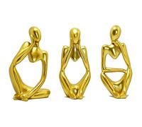 Pensatore Statua Figurine, Ornamenti Statua, Moderni Soprammobili Scultura Statua Ornamenti, Accessori Casa Arredamento, Resinoso Pensiero Statuette Design Casa, Decorazioni Casa Moderna (oro)