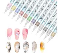 Pensi per unghie: Marcatori Di Disegno Ad Asciugatura Rapida 12 Colori, Penne Per Chiodi Gel Gel Arte 0.3 Mm, Strumenti Di Design Di Arte Del Linea Sottile Per Adulti, Adolesce