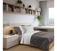 PENSIERI DELICATI Completo Letto 1 Piazza e Mezza 100% Cotone, Completo 180x300 Comprensivo di Lenzuolo Sotto, Lenzuolo Sopra e 1 Federa a due Volant, Made in Italy, Fantasia Dandy Beige
