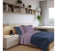 PENSIERI DELICATI Completo Letto 1 Piazza e Mezza 100% Cotone, Completo 180x300 Comprensivo di Lenzuolo Sotto, Lenzuolo Sopra e 1 Federa a due Volant, Made in Italy, Fantasia Provenza Blu