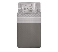 PENSIERI DELICATI Completo Letto 1 Piazza e Mezza 100% Cotone, Completo Lenzuola 1 Piazza e Mezza 120x200 Comprensivo di Lenzuolo sotto, sopra e 1 Federa, Made in Italy, Fantasia Chalet Beige