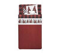 PENSIERI DELICATI Completo Letto 1 Piazza e Mezza 100% Cotone, Completo Lenzuola 1 Piazza e Mezza 120x200 Comprensivo di Lenzuolo Sotto, Sopra e 1 Federa, Made in Italy, Fantasia Canada Rosso
