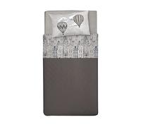 PENSIERI DELICATI Completo Letto 1 Piazza e Mezza 100% Cotone, Completo Lenzuola 1 Piazza e Mezza 120x200 Comprensivo di Lenzuolo sotto, sopra e 1 Federa, Made in Italy, Fantasia Volare Beige