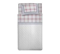 PENSIERI DELICATI Completo Letto 1 Piazza e Mezza, Flanella 100% Cotone Caldo e Morbido, Completo Lenzuola 120 x 200 cm, Include Lenzuolo Sotto, Sopra e 1 Federa, Made in Italy, Torino Rosso