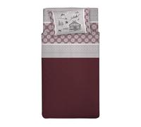 PENSIERI DELICATI Completo Letto 1 Piazza e Mezza, Flanella 100% Cotone Caldo e Morbido, Completo Lenzuola 120 x 200 cm, Include Lenzuolo Sotto, Sopra e 1 Federa, Made in Italy, Chalet Rosso