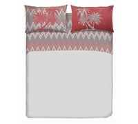 PENSIERI DELICATI Completo Letto Matrimoniale 100% Cotone, Completo Lenzuola Matrimoniali 180x200 Comprensivo di Lenzuolo Sotto, Sopra e 2 Federe, Made in Italy, Fantasia Palme Corallo