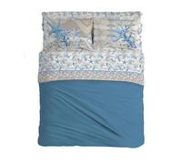 PENSIERI DELICATI Completo Letto Matrimoniale 100% Cotone, Completo Lenzuola Matrimoniali 180x200 Comprensivo di Lenzuolo sotto, sopra e 2 Federe, Made in Italy, Fantasia Marina Azzurro