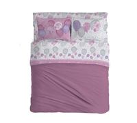 PENSIERI DELICATI Completo Letto Matrimoniale 100% Cotone, Completo Lenzuola Matrimoniali 180x200 Comprensivo di Lenzuolo sotto, sopra e 2 Federe, Made in Italy, Fantasia Palloncini Rosa
