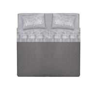 PENSIERI DELICATI Completo Letto Matrimoniale 100% Cotone, Completo Lenzuola Matrimoniali 180x200 Comprensivo di Lenzuolo sotto, sopra e 2 Federe, Made in Italy, Fantasia New York Grigio