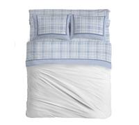 PENSIERI DELICATI Completo Letto Matrimoniale, Flanella 100% Cotone Caldo e Morbido, 2 Piazze 180x200cm, Include Lenzuolo Sotto, Sopra e 2 Federe, Made in Italy, Torino Azzurro