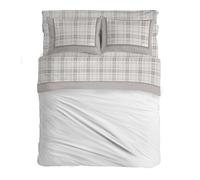 PENSIERI DELICATI Completo Letto Matrimoniale, Flanella 100% Cotone Caldo e Morbido, 2 Piazze 180x200cm, Include Lenzuolo Sotto, Sopra e 2 Federe, Made in Italy, Torino Beige