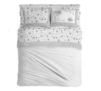 PENSIERI DELICATI Completo Letto Matrimoniale, Flanella 100% Cotone Caldo e Morbido, 2 Piazze 180x200cm, Include Lenzuolo Sotto, Sopra e 2 Federe, Made in Italy, Piazza 8284 Grigio