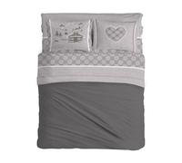 PENSIERI DELICATI Completo Letto Matrimoniale, Flanella 100% Cotone Caldo e Morbido, 2 Piazze 180x200cm, Include Lenzuolo Sotto, Sopra e 2 Federe, Made in Italy, Chalet Beige