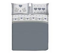 PENSIERI DELICATI Completo Letto Matrimoniale, Flanella 100% Cotone Caldo e Morbido, Completo Lenzuola 180x200cm, Include Lenzuolo Sotto, Sopra e 2 Federe, Made in Italy, Fantasia Scoiattolo Grigio