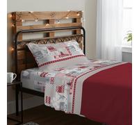 PENSIERI DELICATI Completo Letto Singolo, 100% Cotone Caldo e Morbido, Completo Lenzuola 1 Piazza 90 x 200 cm, Include Lenzuolo sotto, sopra e 1 Federa, Made in Italy, Alpi Rosso