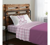 PENSIERI DELICATI Completo Letto Singolo, 100% Cotone Caldo e Morbido, Completo Lenzuola 1 Piazza 90 x 200 cm, Include Lenzuolo sotto, sopra e 1 Federa, Made in Italy, Primavera Orsetto Rosa