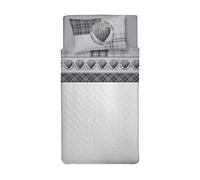 PENSIERI DELICATI Completo Letto Singolo 100% Cotone, Completo Lenzuola Singolo 90x200 Comprensivo di Lenzuolo Sotto, Lenzuolo Sopra e 1 Federa a Sacchetto, Made in Italy Fantasia Love Mountain Grigio