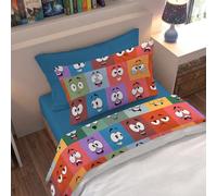 Pensieri Delicati Completo Letto Singolo, 150x295, 100% cotone, Occhietti | Per cameretta, lenzuolo sopra e federa a sacchetto con stampa digitale, lenzuolo sotto con angoli in tinta unita