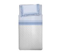 PENSIERI DELICATI Completo Letto Singolo, Flanella 100% Cotone Caldo e Morbido, Completo Lenzuola 1 Piazza 90 x 200 cm, Include Lenzuolo Sotto, Sopra e 1 Federa, Made in Italy, 30101 Dublino Azzurro