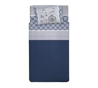 PENSIERI DELICATI Completo Letto Singolo, Flanella 100% Cotone Caldo e Morbido, Completo Lenzuola 1 Piazza 90 x 200 cm, Include Lenzuolo Sotto, Sopra e 1 Federa, Made in Italy, Chalet Blu
