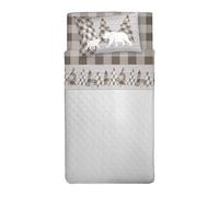 PENSIERI DELICATI Completo Letto Singolo, Flanella 100% Cotone Caldo e Morbido, Completo Lenzuola 1 Piazza 90 x 200 cm, Include Lenzuolo Sotto, Sopra e 1 Federa, Made in Italy, Canada Beige