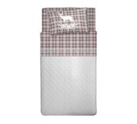 PENSIERI DELICATI Completo Letto Singolo, Flanella 100% Cotone Caldo e Morbido, Completo Lenzuola 1 Piazza 90 x 200 cm, Include Lenzuolo Sotto, Sopra e 1 Federa, Made in Italy, Tartan Cervo Rosso