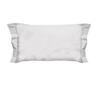 PENSIERI DELICATI Coppia di Federe 52x82 cm con Finitura a Due Volani in Tinta Unita, Realizzato 100% in Cotone, Made in Italy, Colore Bianco