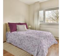 PENSIERI DELICATI Copriletto 170 x 280 cm, Telo Singolo 100% Cotone Pique, Ideale Come Telo Arredo, Coperta Salva Letto 1 Piazza, Fantasia Vittoria Rosa, 100% Made in Italy