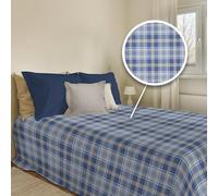 PENSIERI DELICATI Telo Copriletto 170 x 280 cm, Telo Singolo 100% Cotone Pique, Ideale Come Telo Arredo, Coperta Salva Letto 1 Piazza, Fantasia Ben Blu, 100% Made in Italy