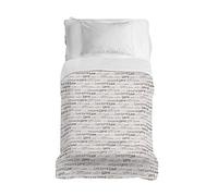 PENSIERI DELICATI Copriletto 170 x 280 cm, Telo Singolo 100% Cotone Pique, Ideale Come Telo Arredo, Coperta Salva Letto 1 Piazza, Fantasia Love Love Beige, 100% Made in Italy