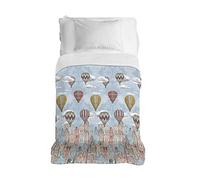 PENSIERI DELICATI Telo Copriletto 170 x 280 cm, Telo Singolo 100% Cotone Pique, Ideale Come Telo Arredo, Coperta Salva Letto 1 Piazza, Fantasia Volare Arancio, 100% Made in Italy