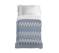 PENSIERI DELICATI Copriletto 170 x 280 cm, Telo Singolo 100% Cotone Pique, Ideale Come Telo Arredo, Coperta Salva Letto 1 Piazza, Fantasia Spinato Azzurro, 100% Made in Italy