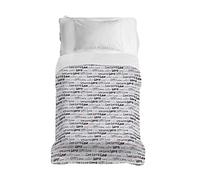 PENSIERI DELICATI Copriletto 170 x 280 cm, Telo Singolo 100% Cotone Pique, Ideale Come Telo Arredo, Coperta Salva Letto 1 Piazza, Fantasia Love Love Grigio, 100% Made in Italy