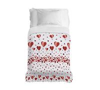 PENSIERI DELICATI Telo Copriletto 170 x 280 cm, Telo Singolo 100% Cotone Pique, Ideale Come Telo Arredo, Coperta Salva Letto 1 Piazza, Fantasia Mongolfiera Rosso, 100% Made in Italy