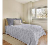PENSIERI DELICATI Copriletto 220x280 cm, Telo Singolo 100% Cotone Pique, Ideale Come Telo Arredo, Coperta Salva Letto 1 Piazza e Mezza, Fantasia Olivia Grigio, 100% Made in Italy