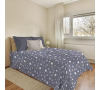 PENSIERI DELICATI Copriletto 220x280 cm, Telo Singolo 100% Cotone Pique, Ideale Come Telo Arredo, Coperta Salva Letto 1 Piazza e Mezza, Fantasia Palla Grigio, 100% Made in Italy