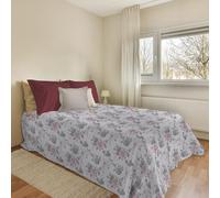 PENSIERI DELICATI Copriletto 220x280 cm, Telo Singolo 100% Cotone Pique, Ideale Come Telo Arredo, Coperta Salva Letto 1 Piazza e Mezza, Fantasia Rosa Grande Rossa, 100% Made in Italy