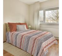 PENSIERI DELICATI Copriletto 220x280 cm, Telo Singolo 100% Cotone Pique, Ideale Come Telo Arredo, Coperta Salva Letto 1 Piazza e Mezza, Fantasia Rodrigo Arancio, 100% Made in Italy