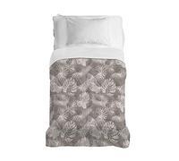 PENSIERI DELICATI Copriletto 220x280 cm, Telo Singolo 100% Cotone Pique, Ideale Come Telo Arredo, Coperta Salva Letto 1 Piazza e Mezza, Fantasia Tropical Beige, 100% Made in Italy