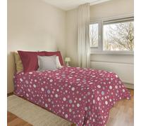PENSIERI DELICATI Copriletto 220x280 cm, Telo Singolo 100% Cotone Pique, Ideale Come Telo Arredo, Coperta Salva Letto 1 Piazza e Mezza, Fantasia Palla Rosso, 100% Made in Italy
