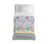 PENSIERI DELICATI Copriletto 220x280 cm, Singolo 100% Cotone Pique, Ideale Come Arredo, Coperta Salva Letto 1 Piazza e Mezza, Fantasia Aquiloni Grigio, 100% Made in Italy