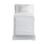 PENSIERI DELICATI Copriletto 220x280 cm, Telo Singolo 100% Cotone Pique, Ideale Come Telo Arredo, Coperta Salva Letto 1 Piazza e Mezza, Fantasia Dublino Grigio, 100% Made in Italy