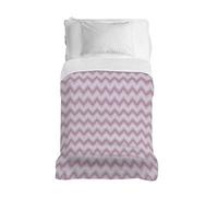 PENSIERI DELICATI Copriletto 220x280 cm, Telo Singolo 100% Cotone Pique, Ideale Come Telo Arredo, Coperta Salva Letto 1 Piazza e Mezza, Fantasia Zigzag Rosa, 100% Made in Italy