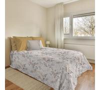 PENSIERI DELICATI Copriletto 220x280 cm, Telo Singolo 100% Cotone Pique, Ideale Come Telo Arredo, Coperta Salva Letto 1 Piazza e Mezza, Fantasia Vittoria Ocra, 100% Made in Italy