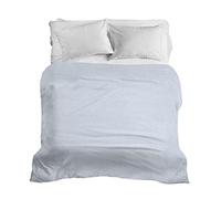 PENSIERI DELICATI Copriletto 260 x 280 cm, Solo 100% Cotone Pique, Ideale come Decorazione, Coperta Salvataggio Letto Matrimoniale, Fantasia Dublino Blu 100% Made in Italy