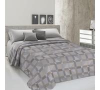 PENSIERI DELICATI Telo Copriletto Matrimoniale 260 x 280 cm, Telo Singolo 100% Cotone Pique, Ideale Come Telo Arredo, Coperta Salva Letto 2 Piazze, Fantasia Atene Beige, 100% Made in Italy